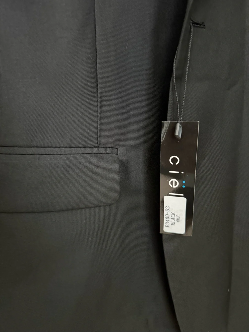 Cielo Black Men's Single-Breasted Suit Jacket